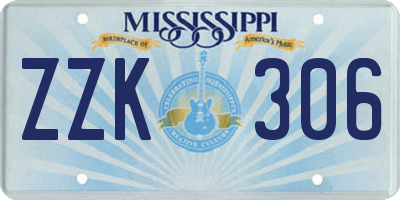 MS license plate ZZK306