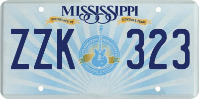 MS license plate ZZK323