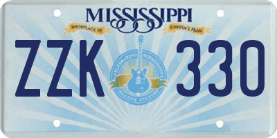 MS license plate ZZK330