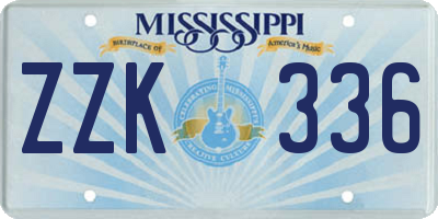 MS license plate ZZK336