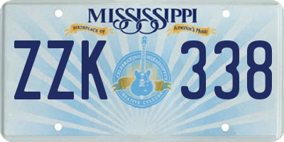MS license plate ZZK338