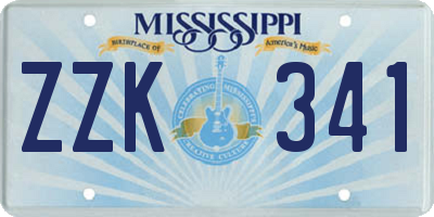 MS license plate ZZK341