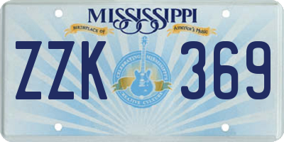 MS license plate ZZK369