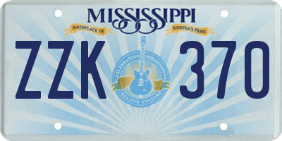 MS license plate ZZK370