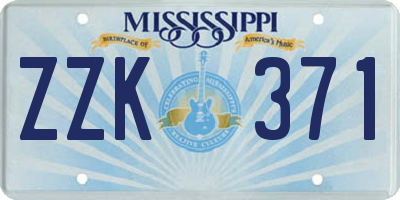 MS license plate ZZK371