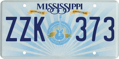 MS license plate ZZK373