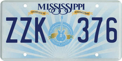 MS license plate ZZK376