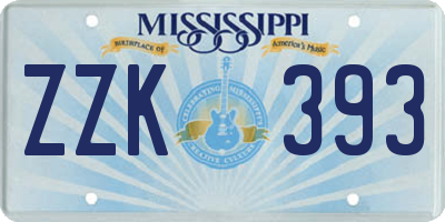 MS license plate ZZK393