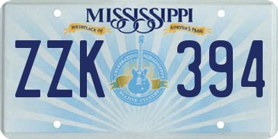 MS license plate ZZK394