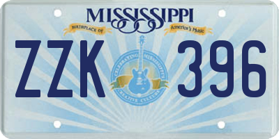 MS license plate ZZK396