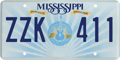 MS license plate ZZK411