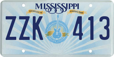 MS license plate ZZK413