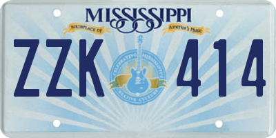 MS license plate ZZK414