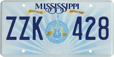 MS license plate ZZK428