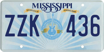 MS license plate ZZK436
