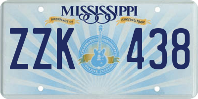 MS license plate ZZK438