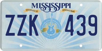 MS license plate ZZK439