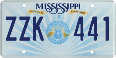 MS license plate ZZK441