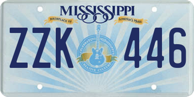 MS license plate ZZK446