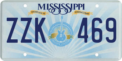 MS license plate ZZK469