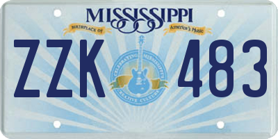 MS license plate ZZK483