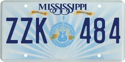 MS license plate ZZK484