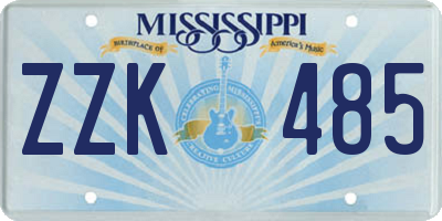 MS license plate ZZK485