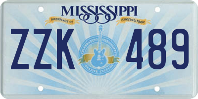 MS license plate ZZK489