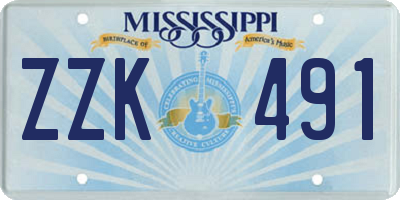 MS license plate ZZK491