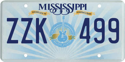 MS license plate ZZK499