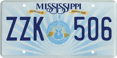 MS license plate ZZK506