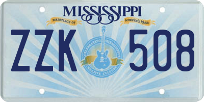 MS license plate ZZK508