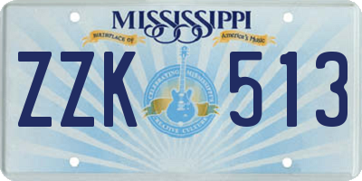 MS license plate ZZK513
