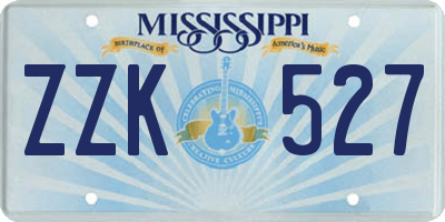 MS license plate ZZK527