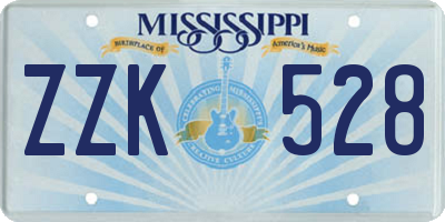 MS license plate ZZK528