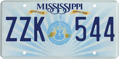 MS license plate ZZK544