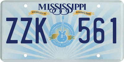 MS license plate ZZK561