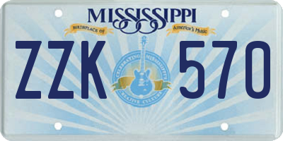 MS license plate ZZK570
