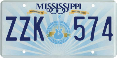 MS license plate ZZK574