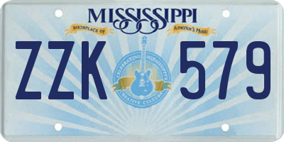 MS license plate ZZK579