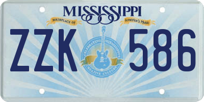 MS license plate ZZK586
