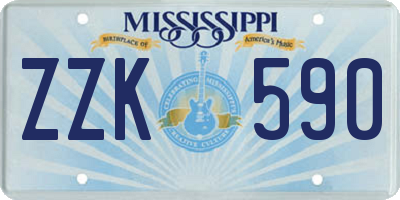 MS license plate ZZK590