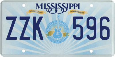 MS license plate ZZK596