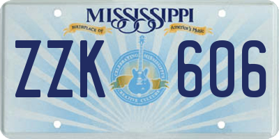 MS license plate ZZK606