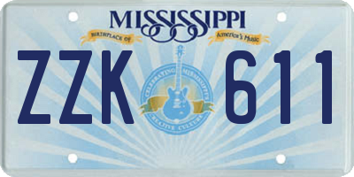 MS license plate ZZK611