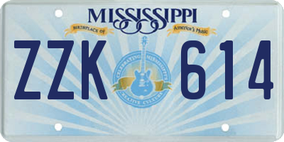 MS license plate ZZK614