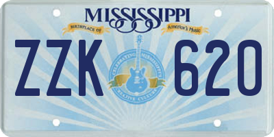 MS license plate ZZK620