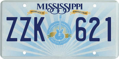MS license plate ZZK621