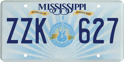MS license plate ZZK627