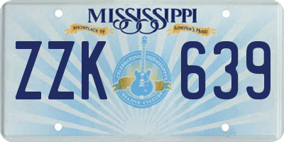 MS license plate ZZK639